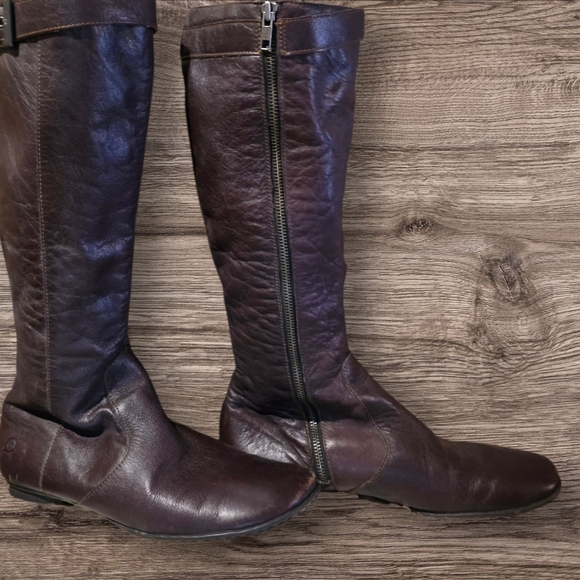 Tall Leather Zipper Boots Womens 9.5 - Picture 2 of 10